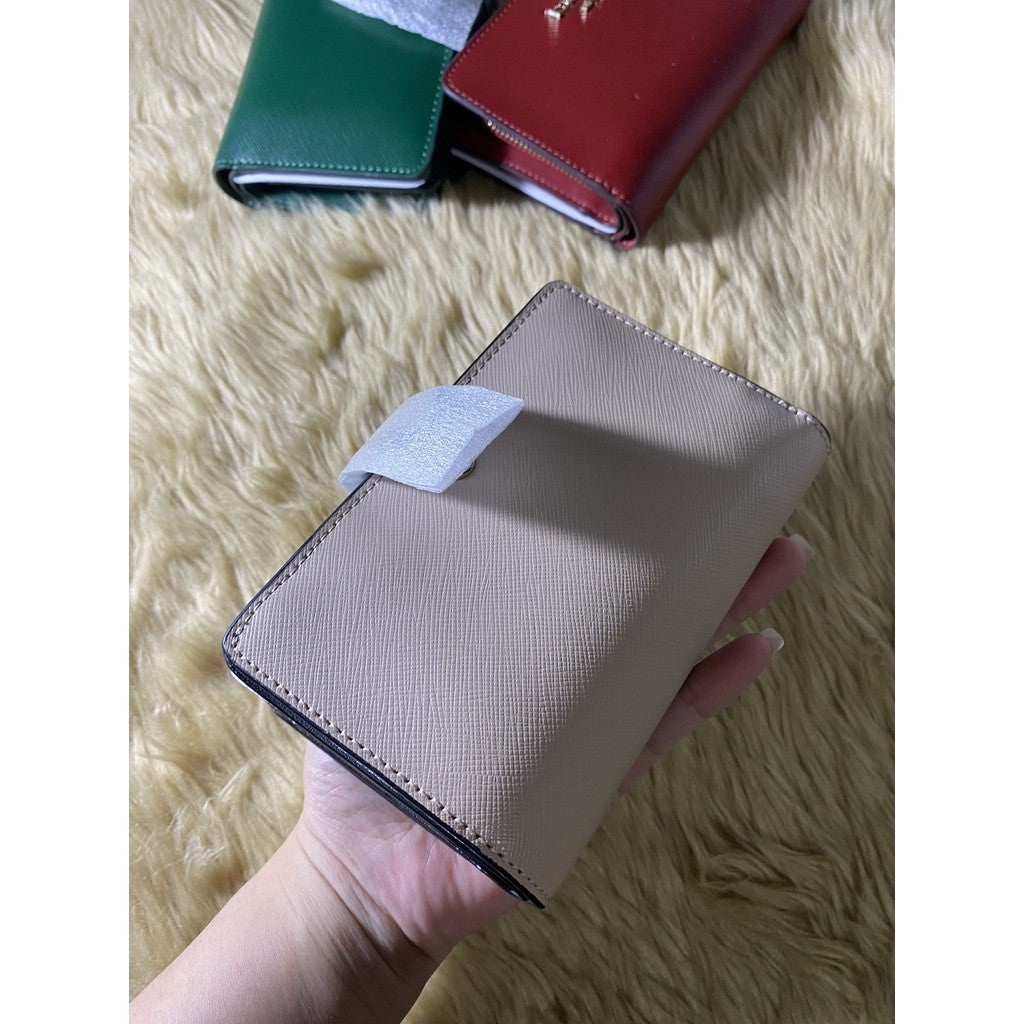 ORIG & IMPORTED KS Staci Medium Compact Bifold Wallet in WARM BEIGE MULTI