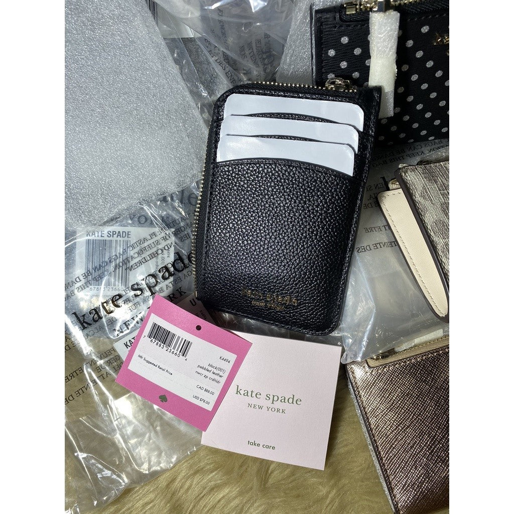 KS zip code zip card holder Black Wallet