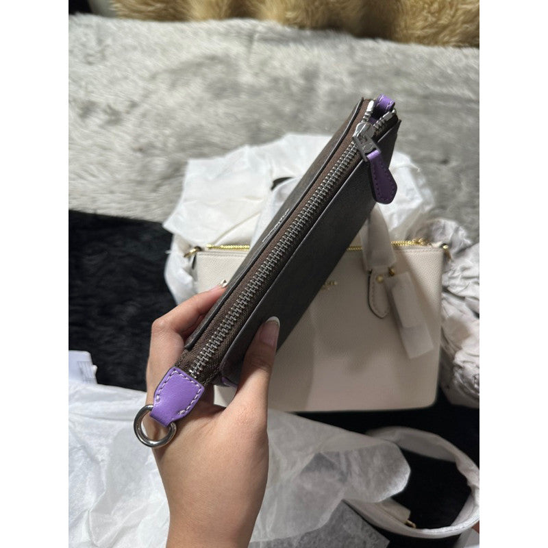 SALE! ❤️ ORIG & IMPORTED CCH Nolita 19 In in Brown/Purple Wristlet Small Bag BTS ARMY