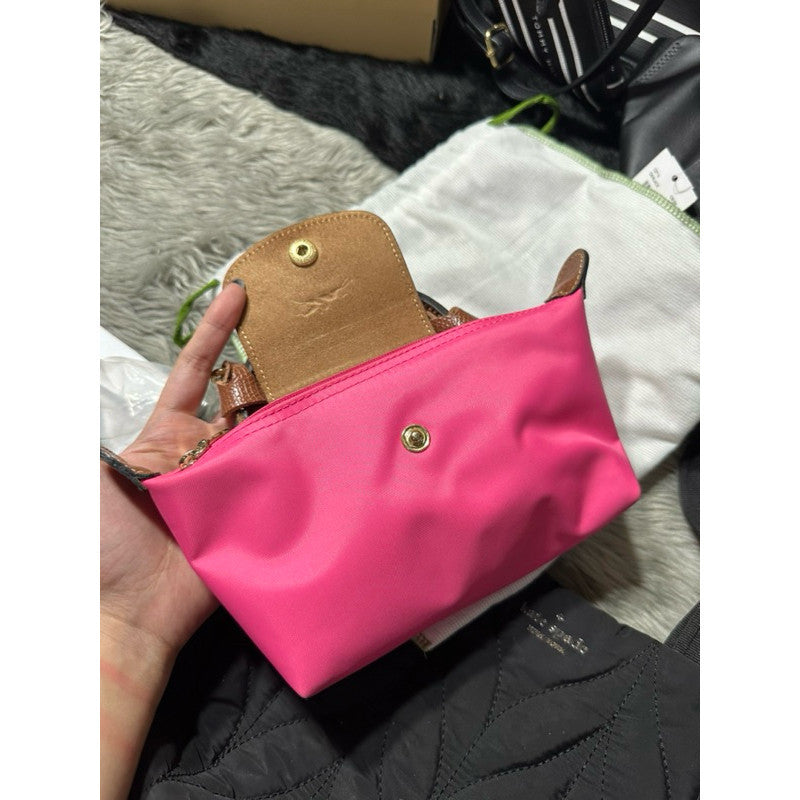 ORIG Preloved LongChamp LE PLIAGE POUCH MINI BAG pink
