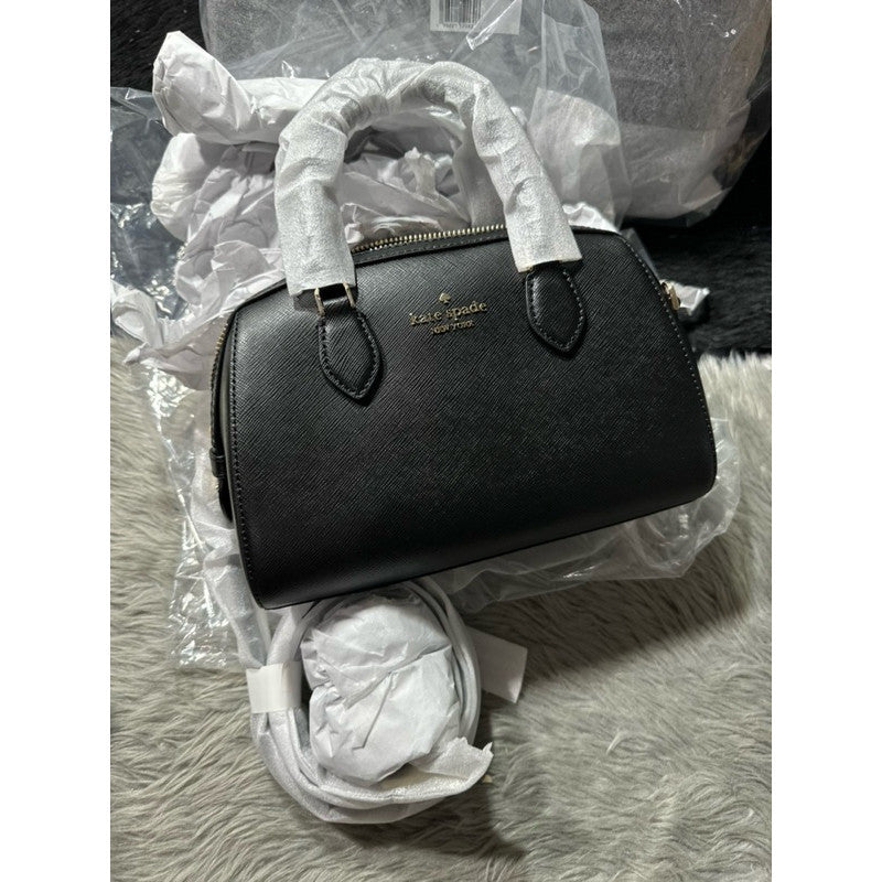 ORIG & IMPORTED KS Madison Dolly Saffiano Leather Duffle Crossbody Bag BLACK BROWN BEIGE WHITE