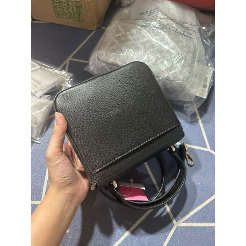 ORIG & IMPORTED KS Staci Square Vanity Crossbody Bag Black