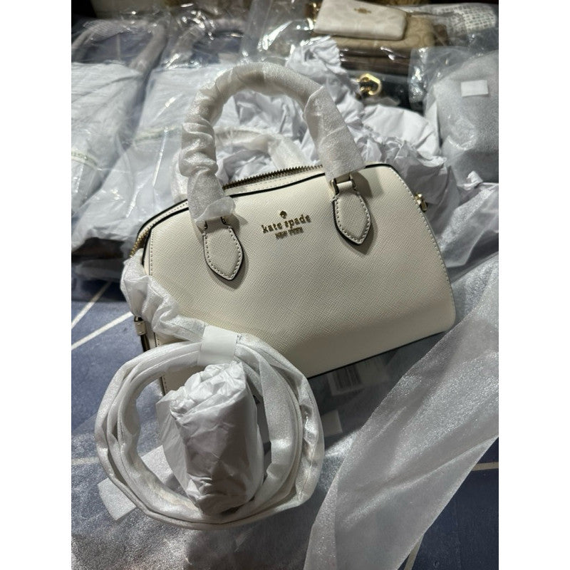 ORIG & IMPORTED KS Madison Saffiano Leather Duffle Bag White