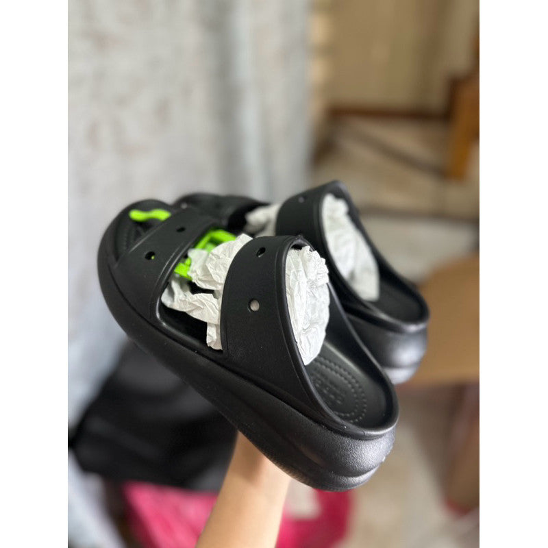 ORIG & IMPORTED CROCS CRUSH WOMEN SANDALS SLIDES IN BLACK