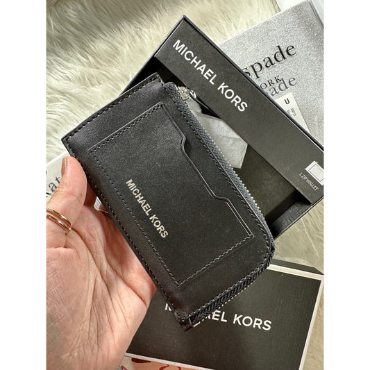 SALE! ORIG & IMPORTED MK Men's Leather Zip Card Wallet Black