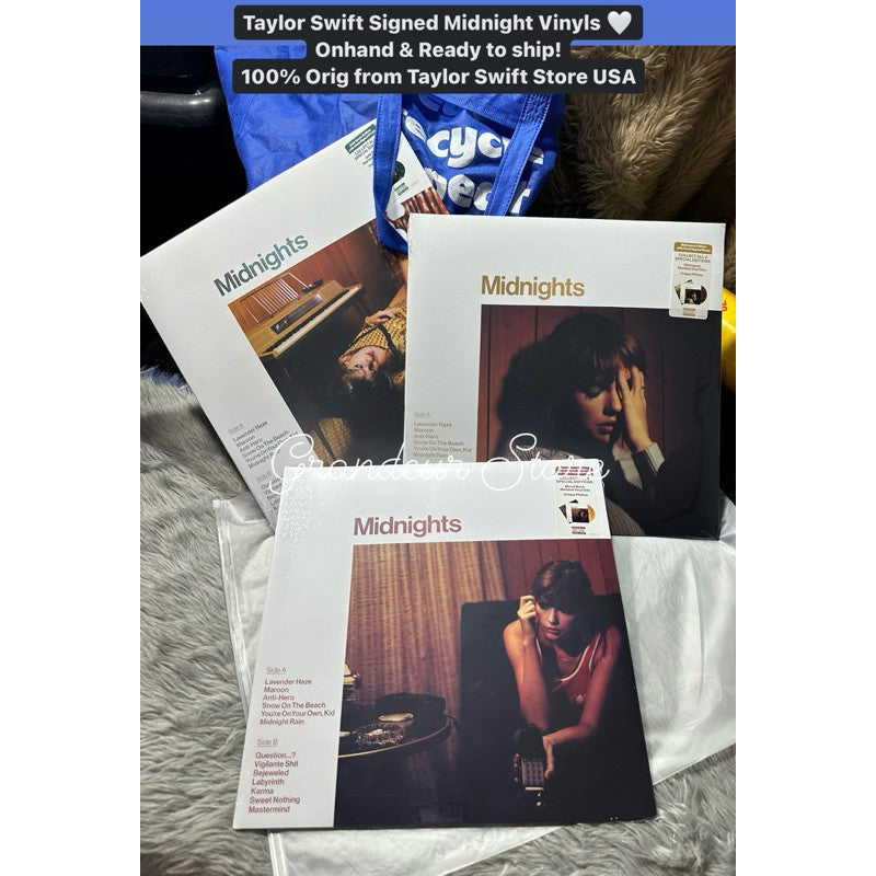 ORIG & IMPORTED Taylor Swift Midnights Vinyl with Hand Signed Photo from Taylor Swift USA