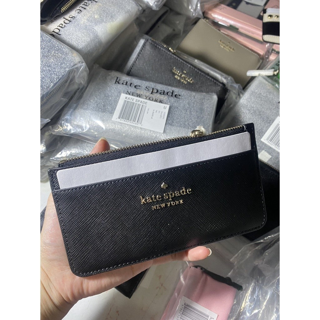 KS Staci Large Slim Card Holder Wallet in BLACK