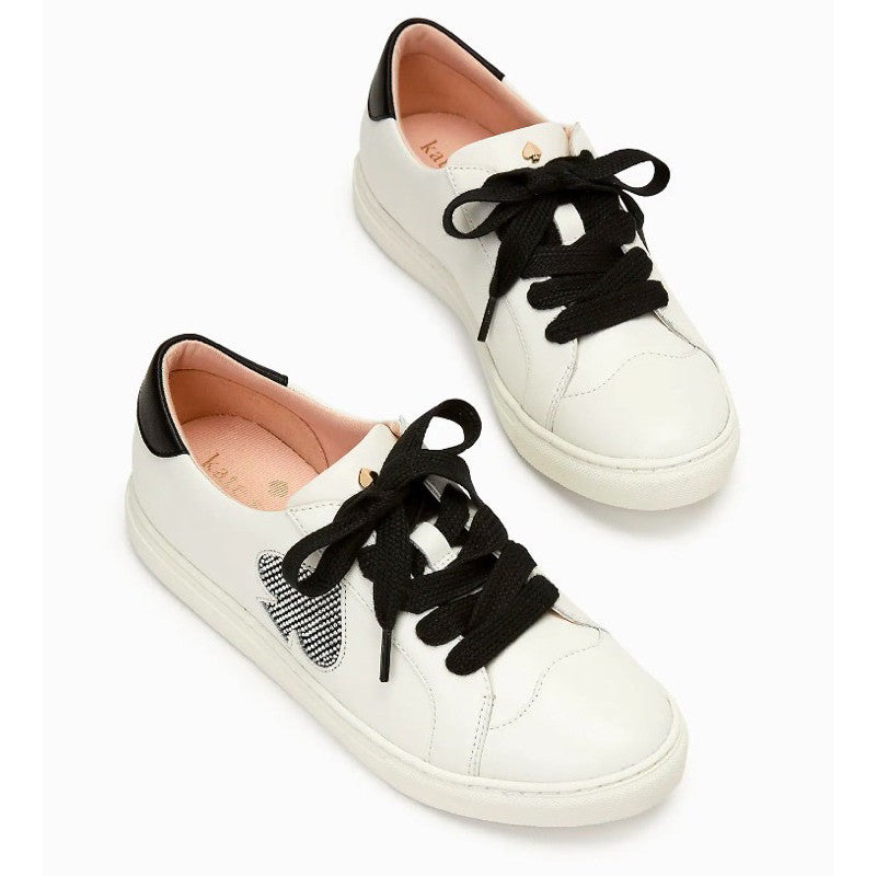 AUTHENTIC/ORIGINAL KateSpade KS Fez Glitz Sneakers White Women Shoes