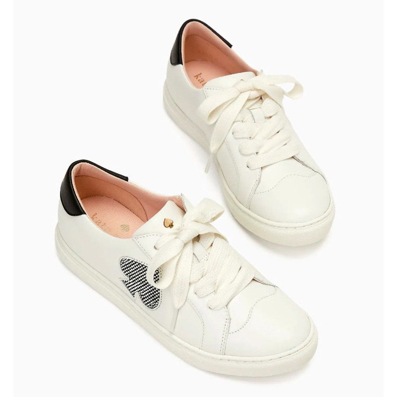 AUTHENTIC/ORIGINAL KateSpade KS Fez Glitz Sneakers White Women Shoes
