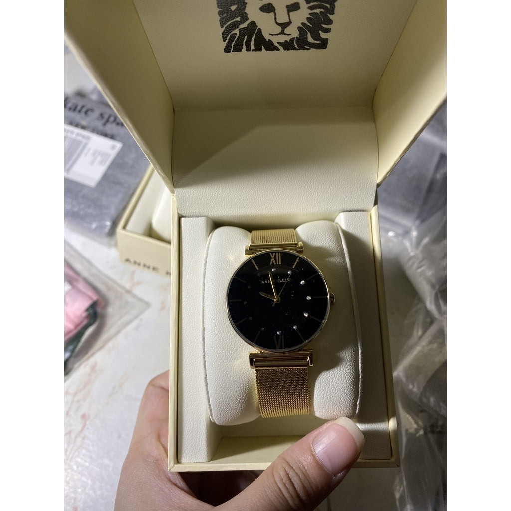 AK Klein Women's AK/3780BKGB Japanese Quartz Dress Watch Gold Stainless Steel Strap