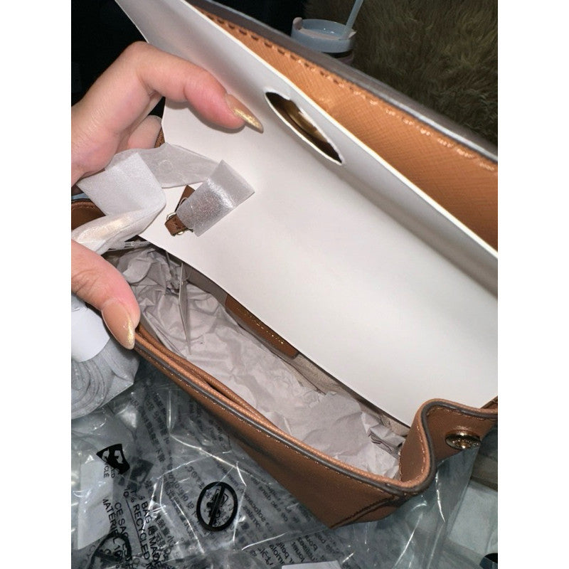 SALE! ORIG & IMPORTED MK Ava Extra-Small Saffiano Leather Crossbody Brown Bag