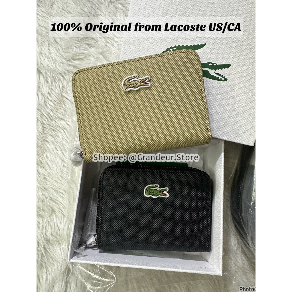 ORIG & IMPORTED LCT Small Zipped Wallet BLACK / BEIGE