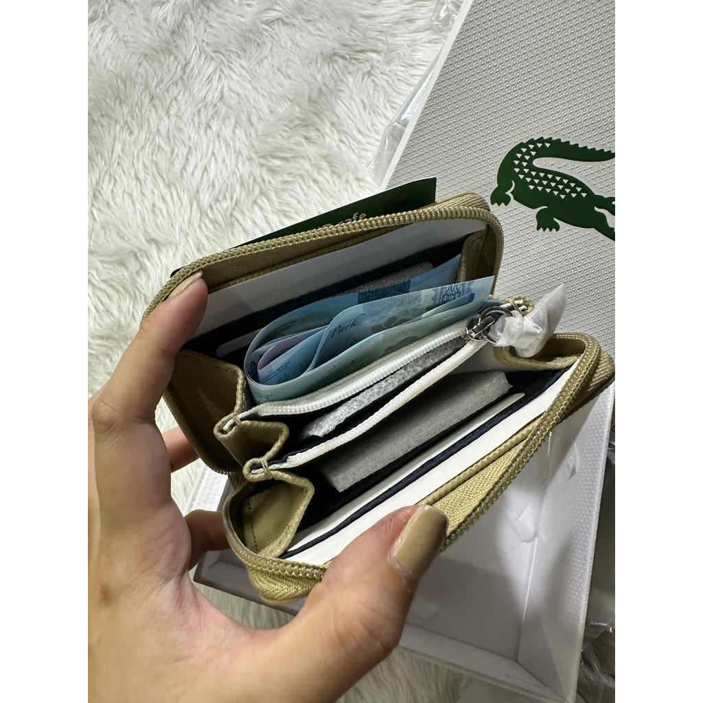 ORIG & IMPORTED LCT Small Zipped Wallet BLACK / BEIGE