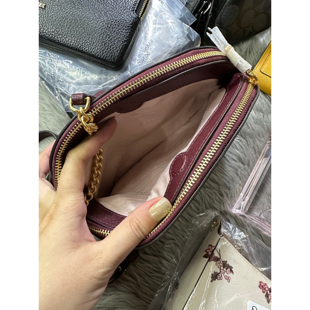 ORIG & IMPORTED KS Spencer Double-zip Dome Crossbody Mini Bag Maroon