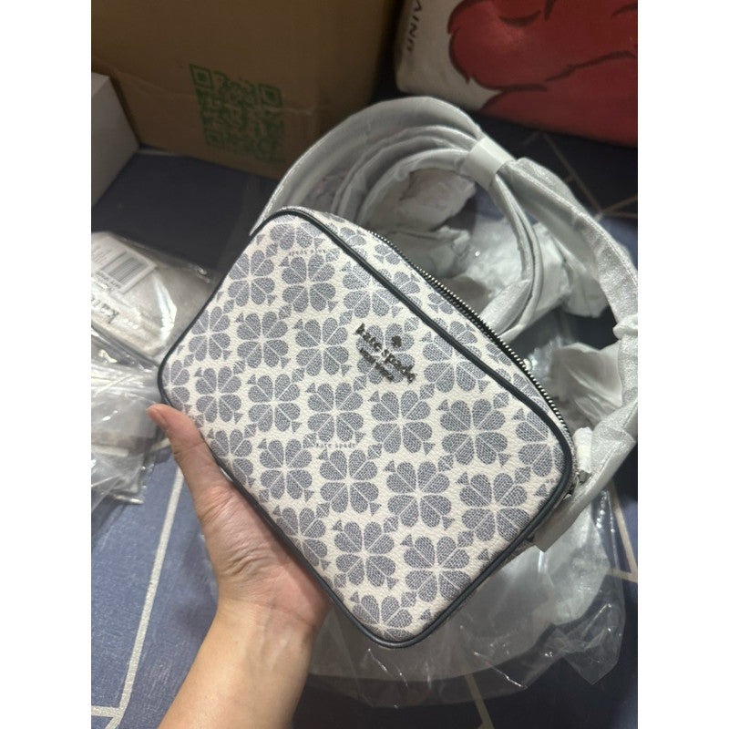 ORIG & IMPORTED KS Signature Spade Flower Mini Camera Bag Navy