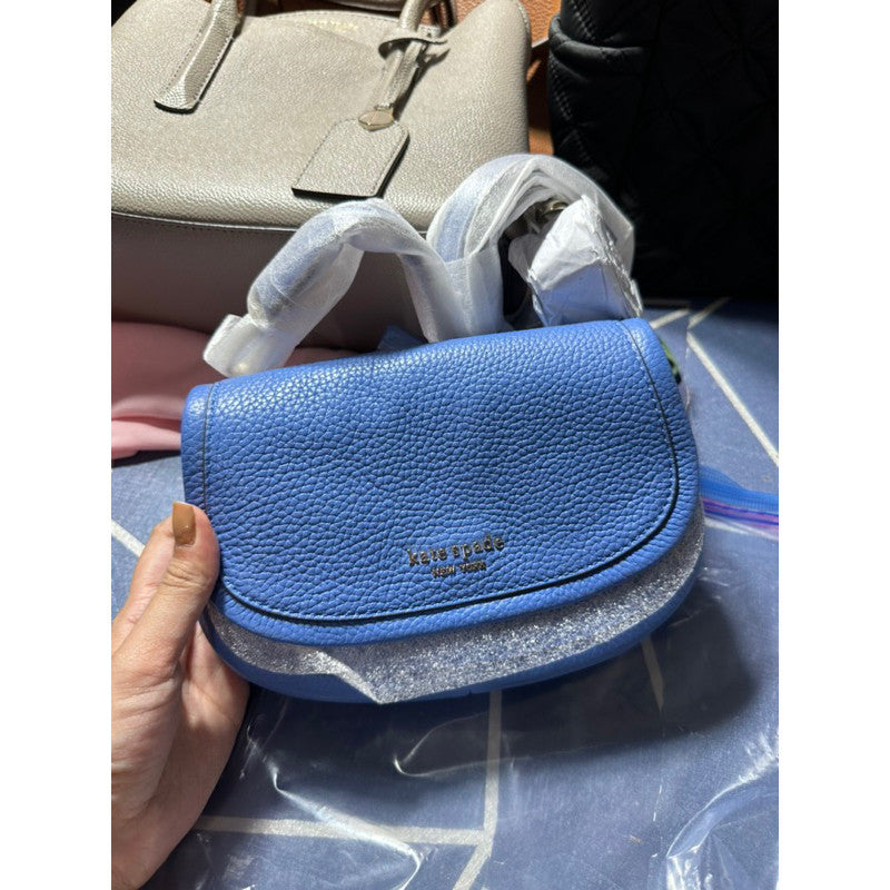 ORIG & IMPORTED KS SMALL FLAP ROULETTE CROSSBODY BAG IN BLUE