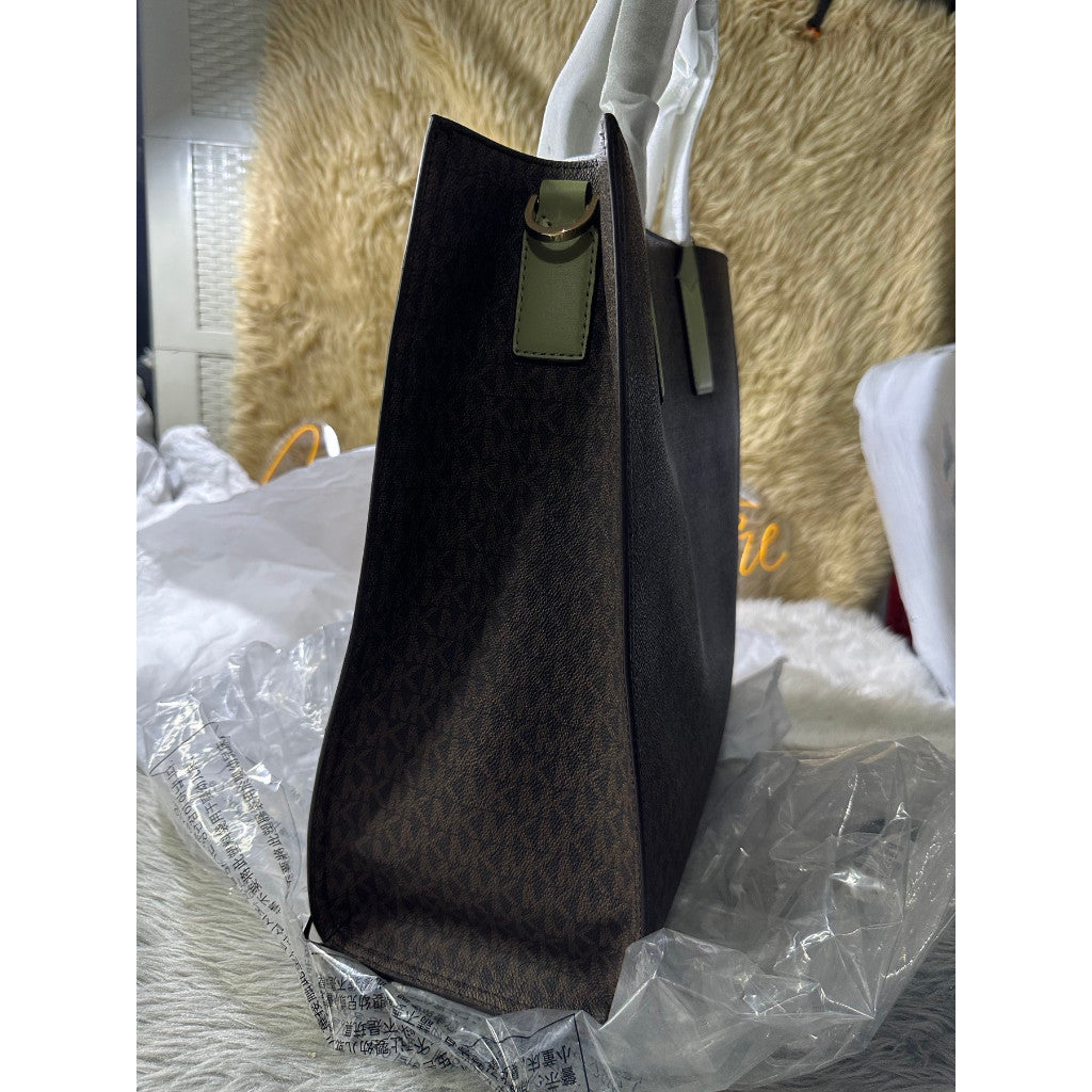 ORIG & IMPORTED MK Kenly Large Tote Bag Brown/Green Laptop Bag