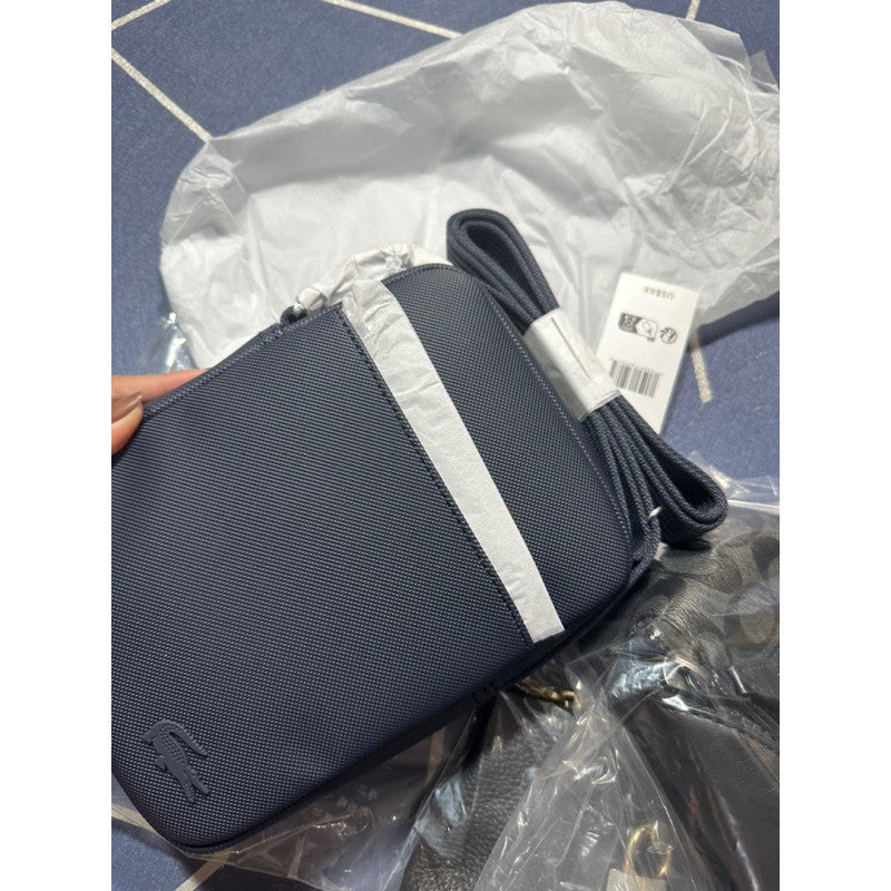 ORIG & IMPORTED LCT Men's Classic Petit Piqué Vertical Zip Small Bag Black