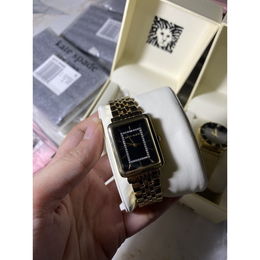 AK Klein Women's Glitter Accented Bracelet Watch AK/3760BKGB
