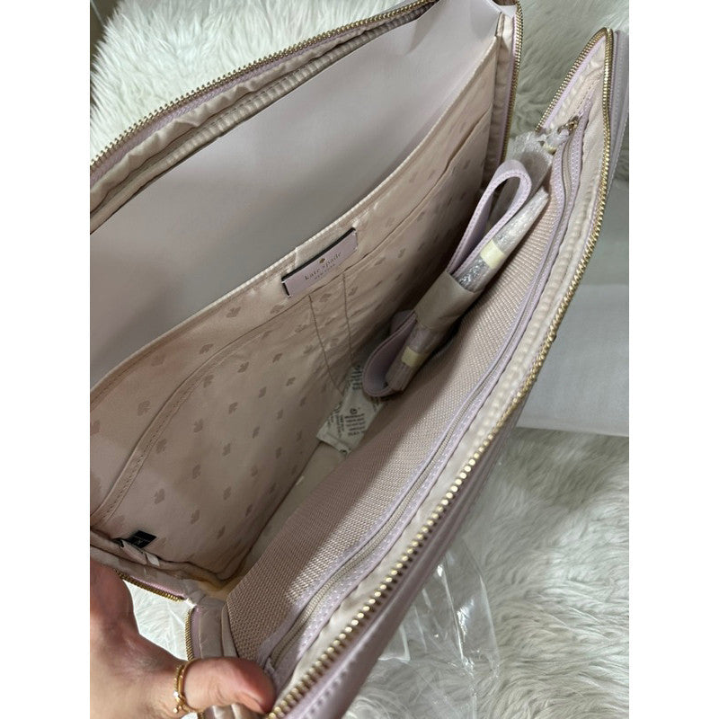 ORIG & IMPORTED KS Chelsea Nylon Laptop Bag Sleeve With Strap - Black/Lilac
