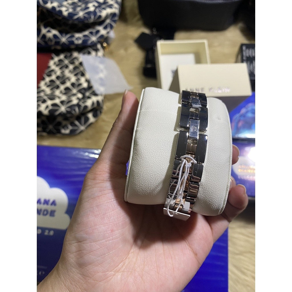 AK Klein Women Japanese Quartz Dress Watch Metal Strap, Rose Gold/Silver AK/3775SVRT