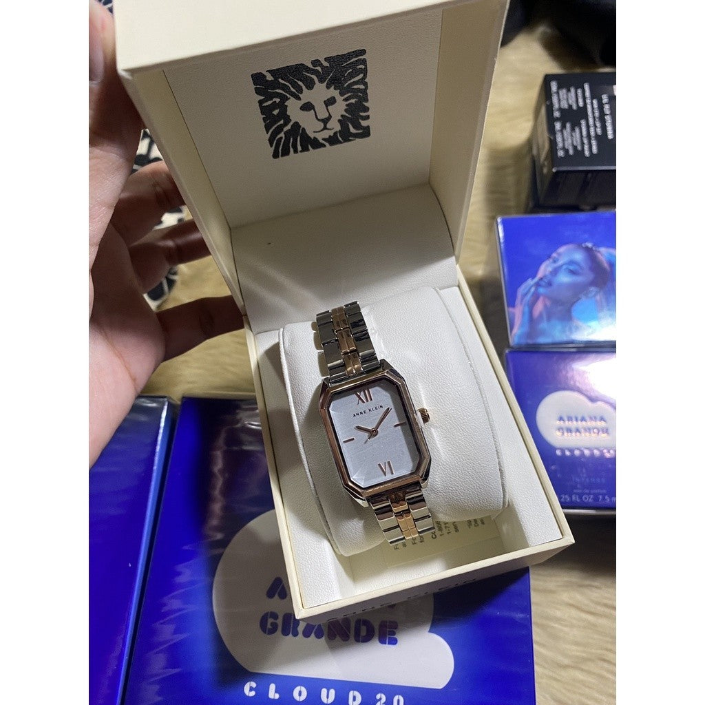 AK Klein Women Japanese Quartz Dress Watch Metal Strap, Rose Gold/Silver AK/3775SVRT