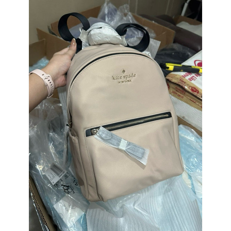 ORIG & IMPORTED KS Chelsea Medium Large Backpack Nylon Bag in Warm Beige