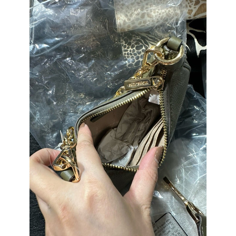 ORIG & IMPORTED MK Cora Mini Zip Pouchette KiliKili Crossbody Bag Olive Green