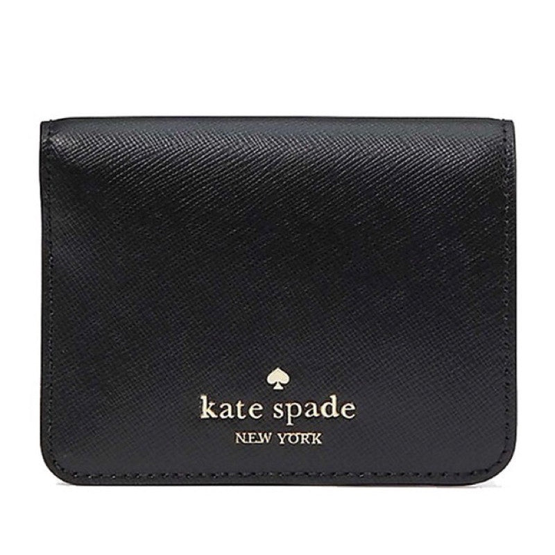 ORIG & IMPORTED KS Madison Saffiano Leather Small Bifold Wallet in Beige/Black