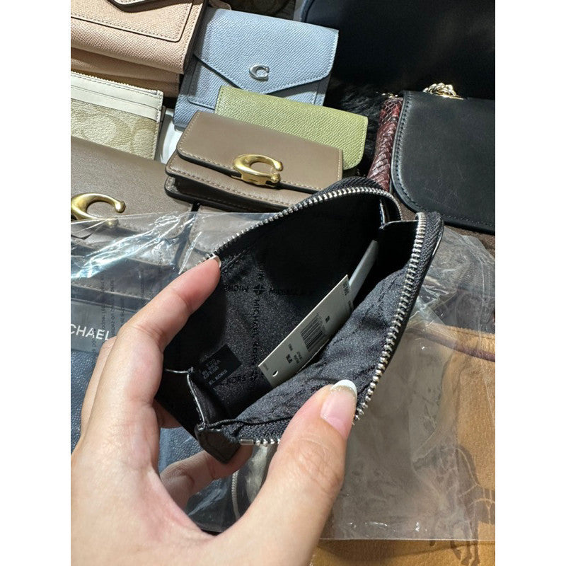SALE! ORIG & IMPORTED MK Men's Leather Zip Card Wallet Black