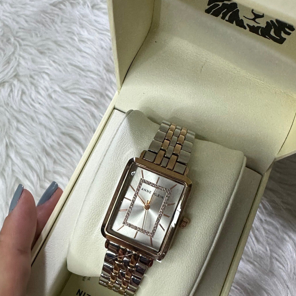 ORIG & IMPORTED AK Klein Women's Glitter Accented Bracelet Watch AK/3761SVRT