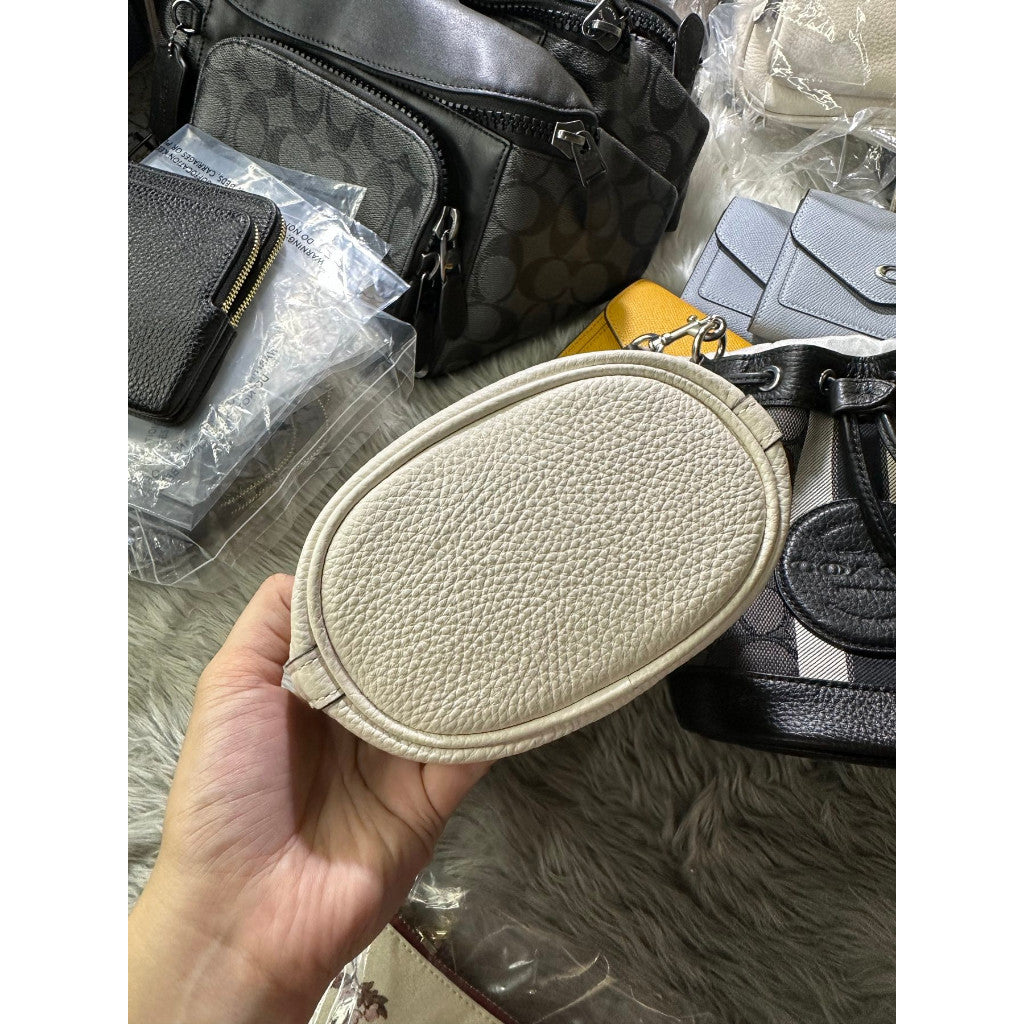 ORIG & IMPORTED CCH Mini Dempsey Bucket Bag in Signature Jacquard White
