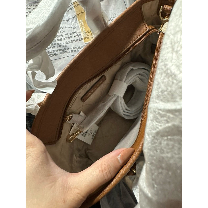 SALE!  MK Jet Set Travel Extra-Small Saffiano Leather Top-Zip Tote Bag Brown
