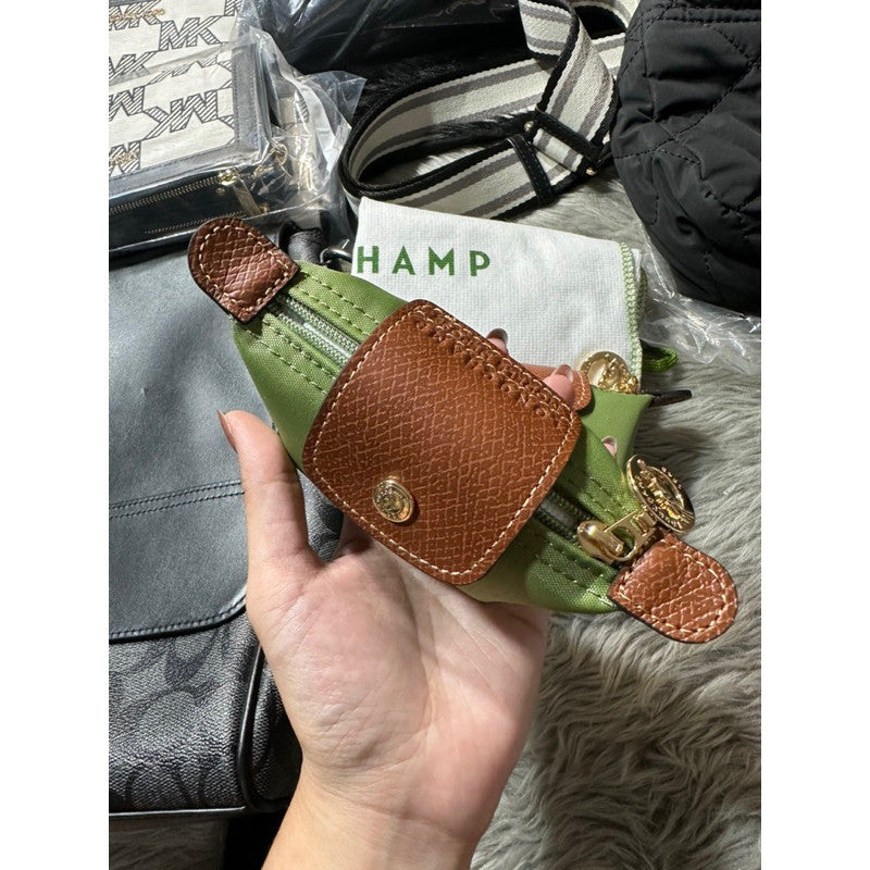 ORIG & IMPORTED Longchamp Le Pliage ORIG Coin Purse Wallet in Green