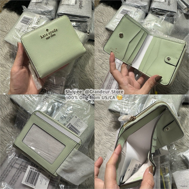 ORIG & IMPORTED KS Staci Small Zip Around Wallet in Black White Green