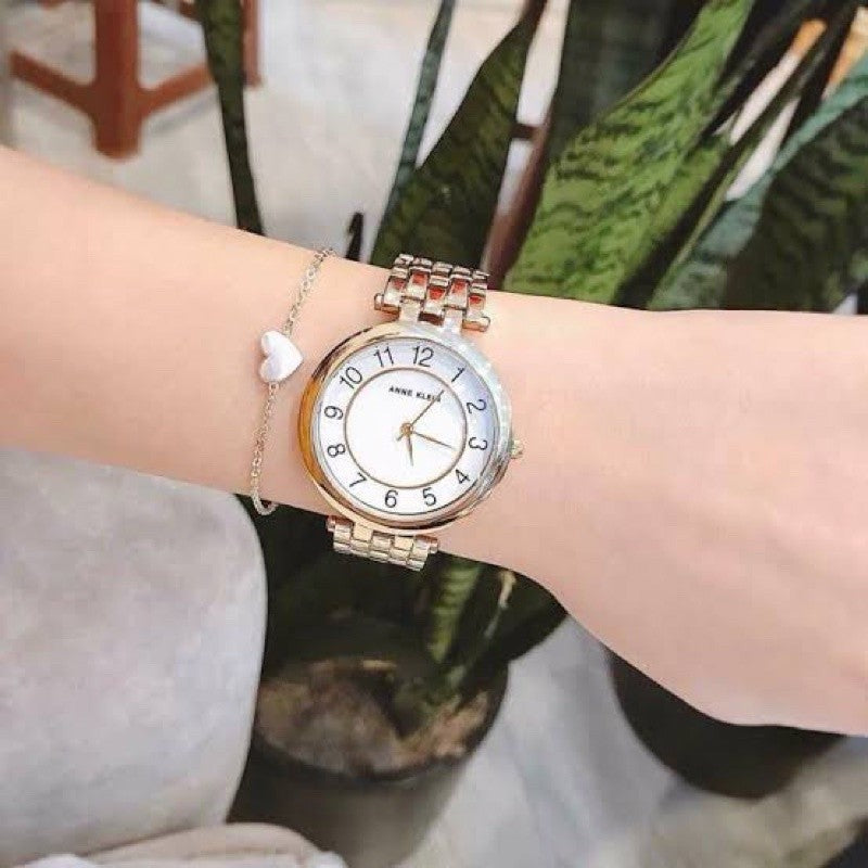 AK Klein Women's Easy to Read Bracelet Watch AK/3662WTGB