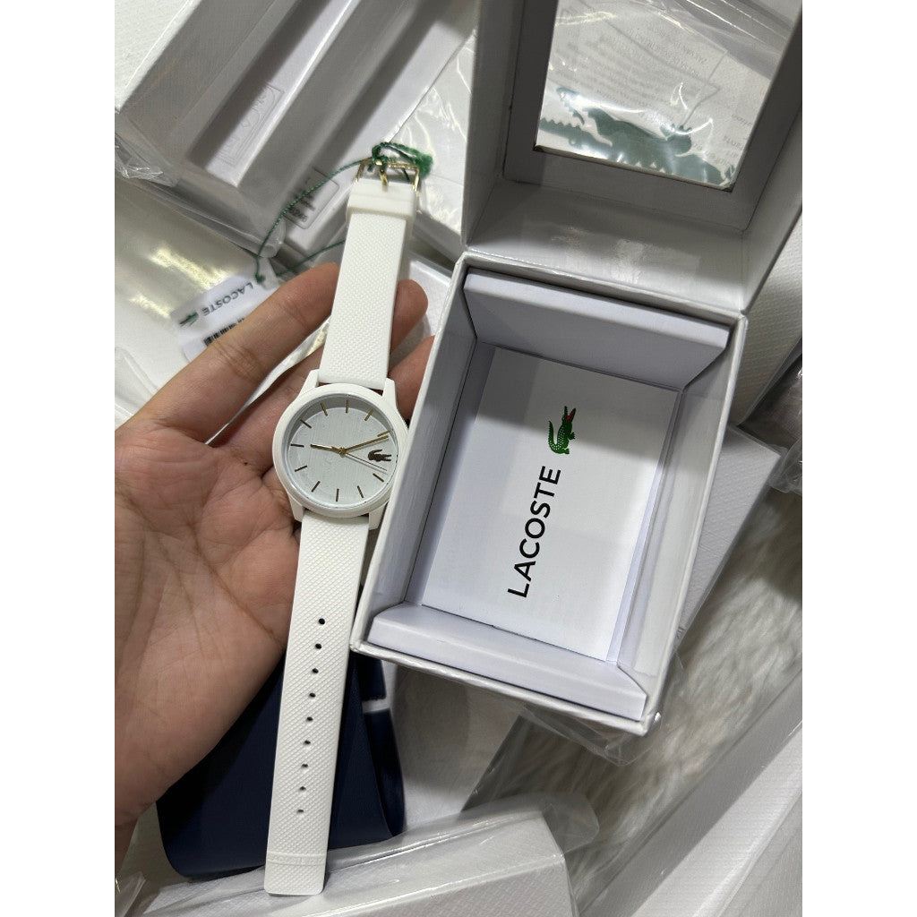 ORIG & IMPORTED LCT Ladies Watch With White Silicone Petit Piqué Pattern Strap