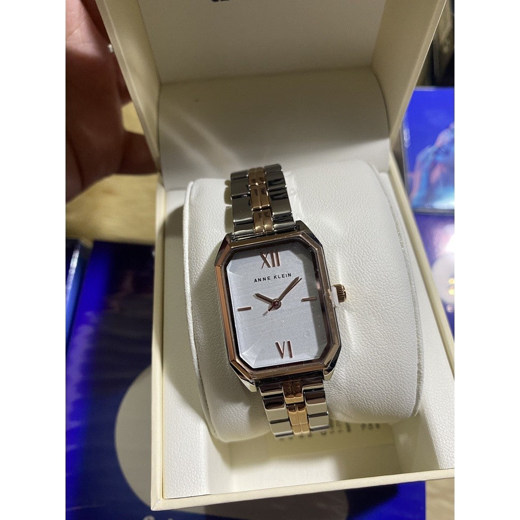 AK Klein Women Japanese Quartz Dress Watch Metal Strap, Rose Gold/Silver AK/3775SVRT