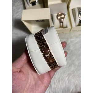 AK Klein Women's Rose Gold-Tone Bracelet Watch AK/2158GNRG