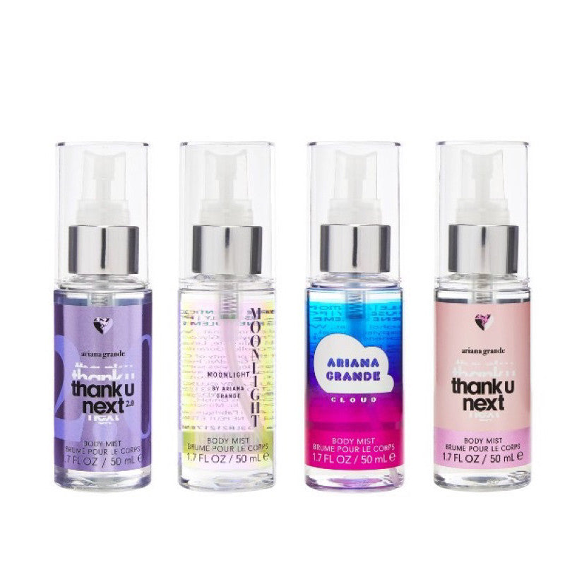 ORIG & IMPORTED Ariana Grande 4pc Body Spray Mist Set Thank U Next 2.0, Moonlight, Cloud