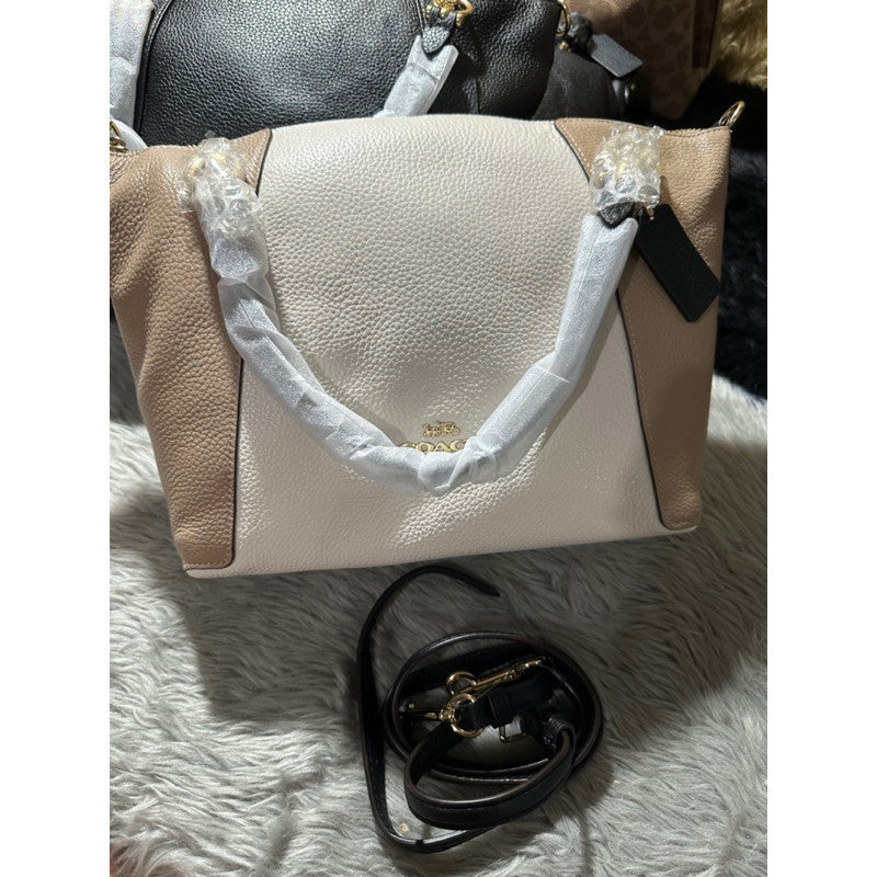 ORIG & IMPORTED CCH Kacey Two Way Satchel Bag in Beige/White