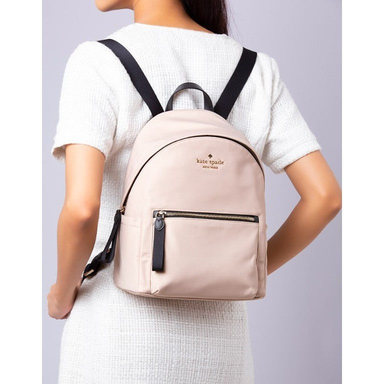 ORIG & IMPORTED KS Chelsea Medium Large Backpack Nylon Bag in Warm Beige