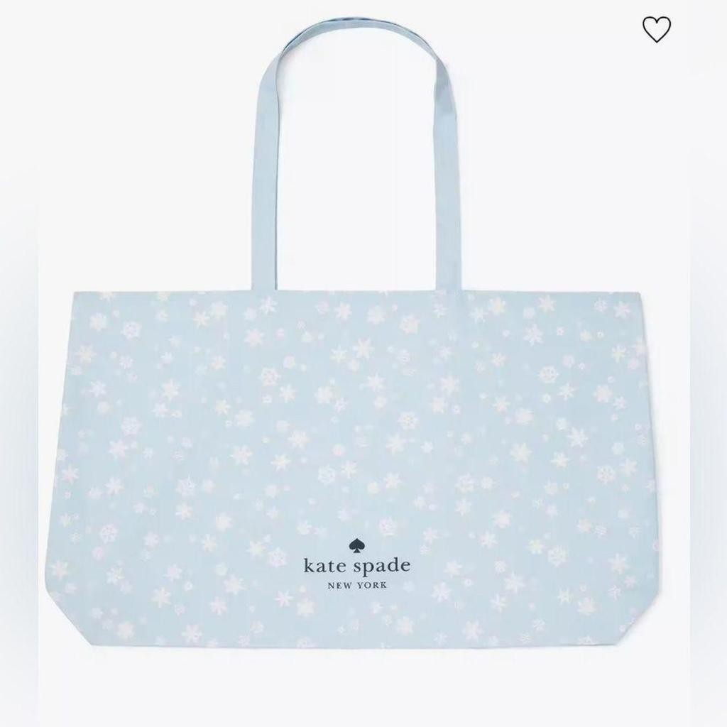 ORIG & IMPORTED KS Snowflake Blue Shopper Tote Large Canvas Blue