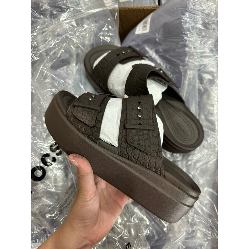 ORIG & IMPORTED Crocs Brooklyn Croco Buckle in Color: Espresso