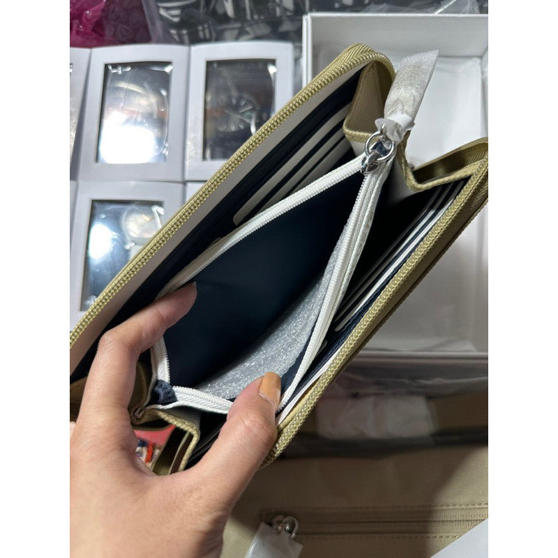 ORIG & IMPORTED LCT Concept 12 Card Zip Long Wallet Pink / Beige