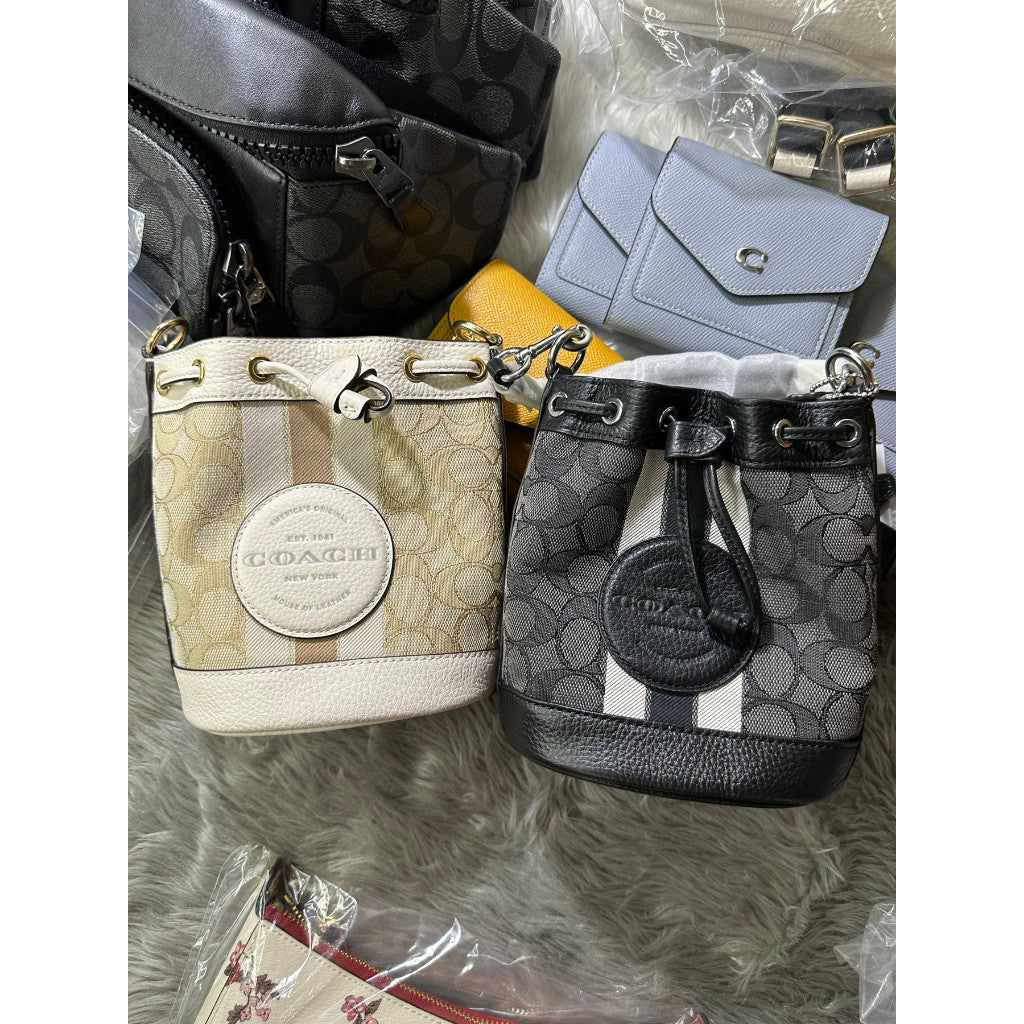ORIG & IMPORTED CCH Mini Dempsey Bucket Bag in Signature Jacquard White