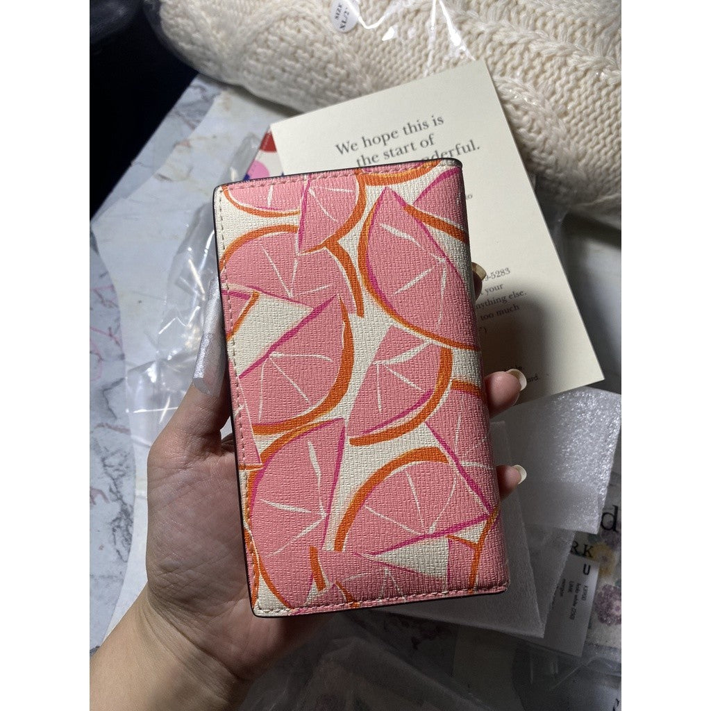 ORIG & IMPORTED KS Spencer Grapefruit Small Slim Bifold Wallet in Pink