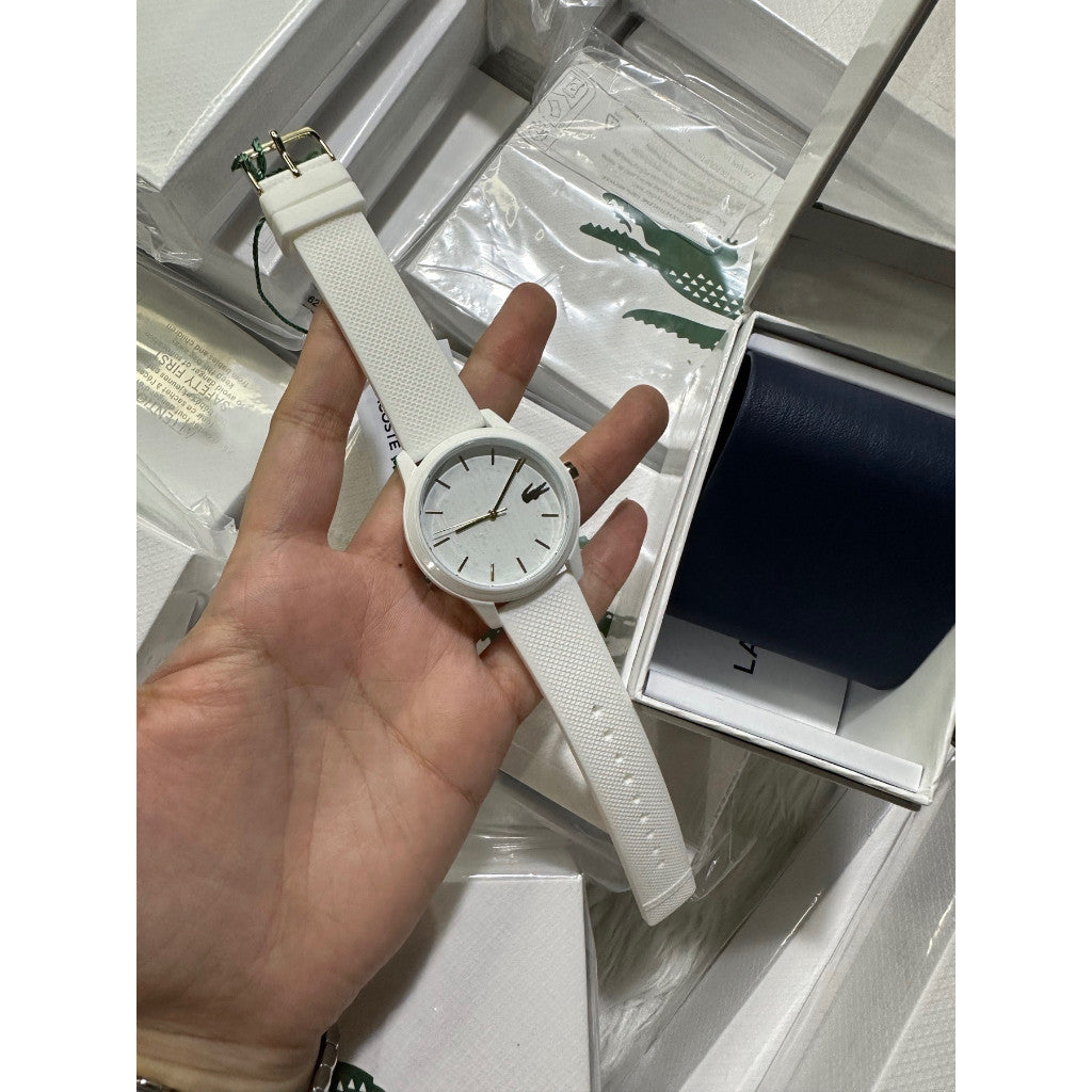 ORIG & IMPORTED LCT Ladies Watch With White Silicone Petit Piqué Pattern Strap