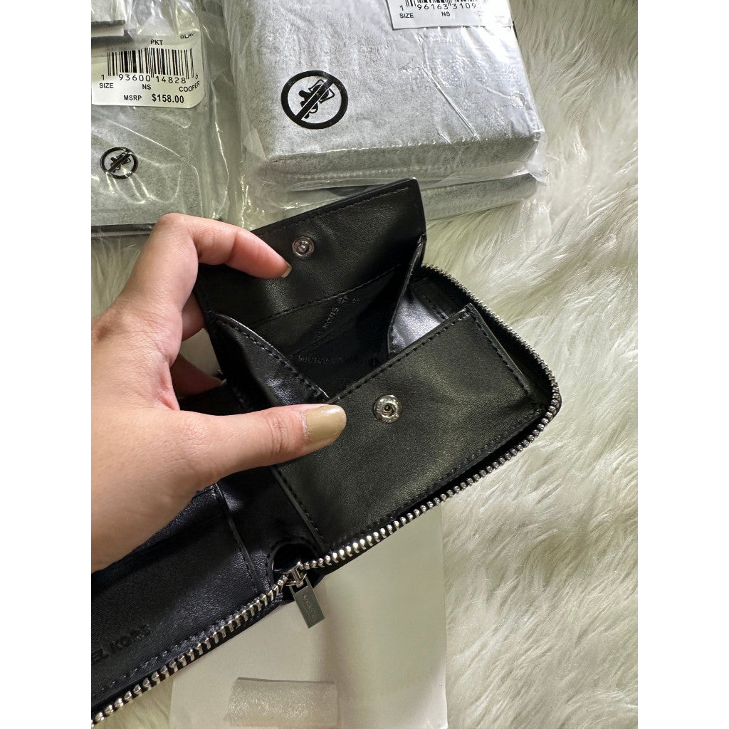 ORIG & IMPORTED MK Cooper Logo Zip-Around Small Coin Men's Wallet Black