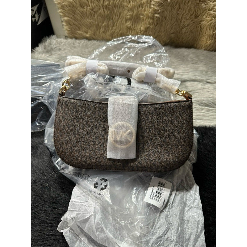 ORIG & IMPORTED MK Carmen Small Logo Shoulder Bag Brown